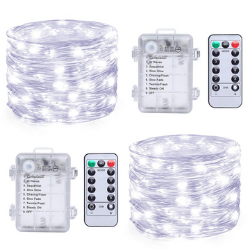 Indoor Fairy Lights, Battery Operated with Remote, Christmas, Party